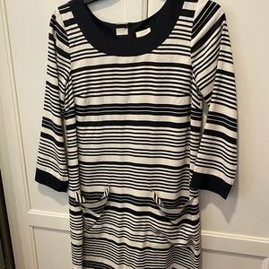 Jcrew navy stripe dress